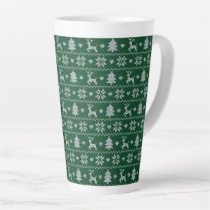 Tasse Latte Motif de Noël tricoté sans couture