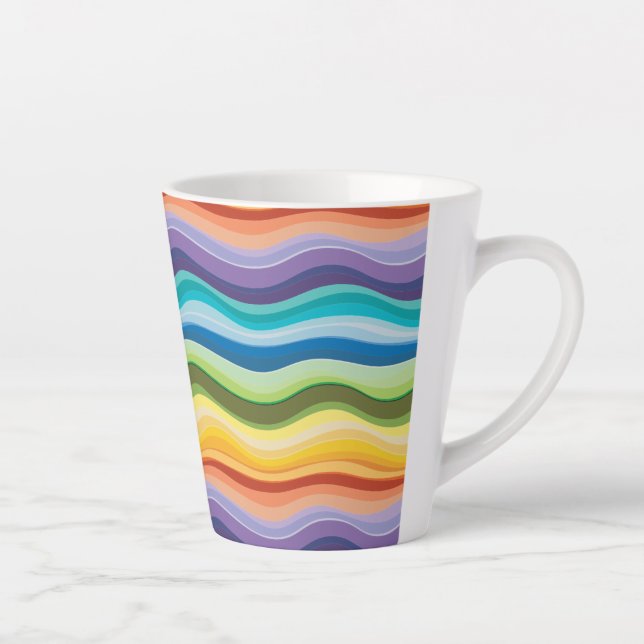 Tasse Latte Motif de onduleurs multicolores 2 (Droite)