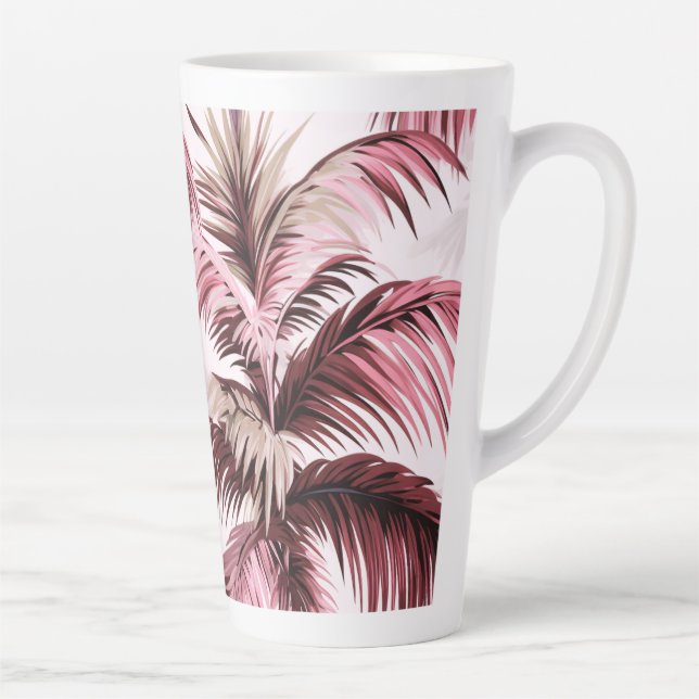 Tasse Latte Motif de palme Ethereales rosé (Droite)