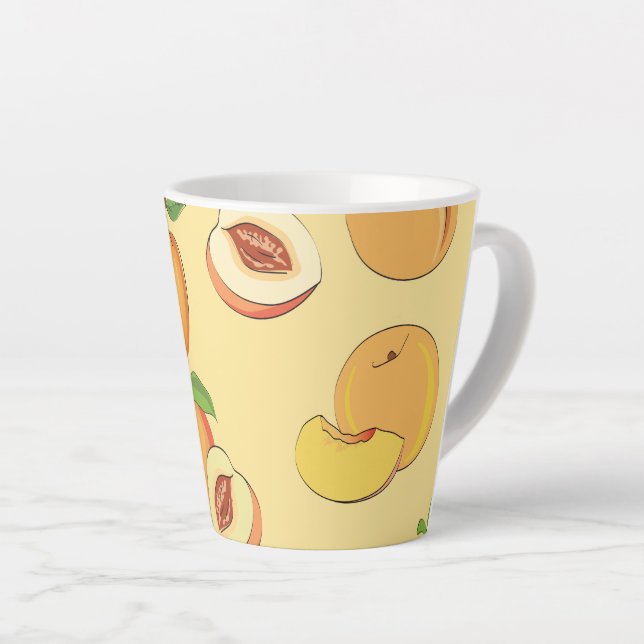 Tasse Latte Motif de pêche 7 (Angle droit)