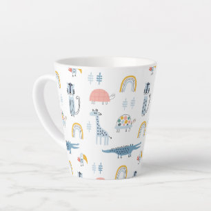 Tasse Latte Motif de plaisir animal Doodle