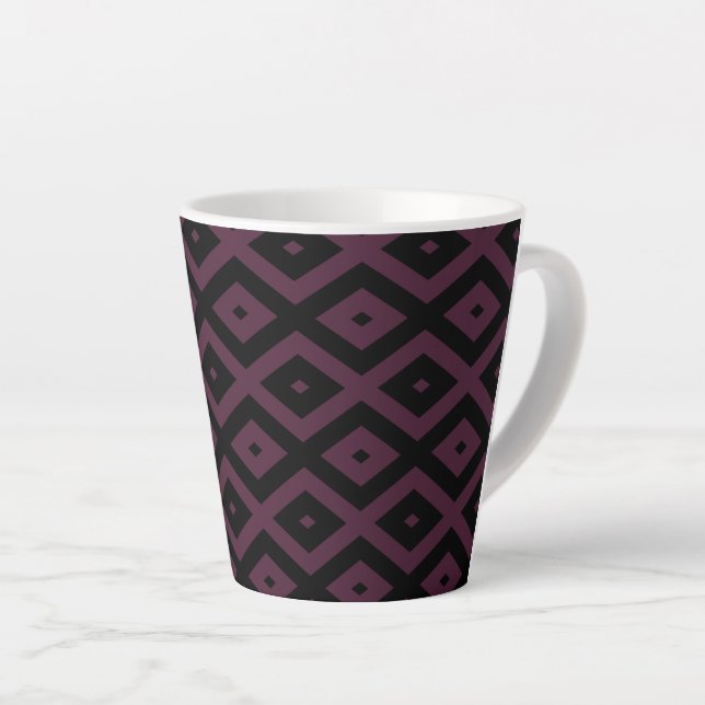 Tasse Latte Motif de prune et de diamant noir (Angle droit)