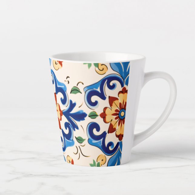 Tasse Latte Motif de tuiles siciliennes (Droite)