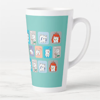 Tasse Latte motif de visages d'ours