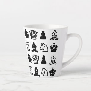 Tasse Latte Motif d'échecs