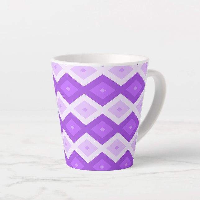 Tasse Latte Motif diamant violet clair (Angle droit)