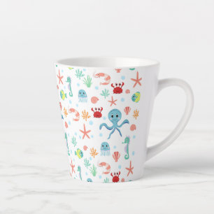 Tasse Latte Motif du monde marin