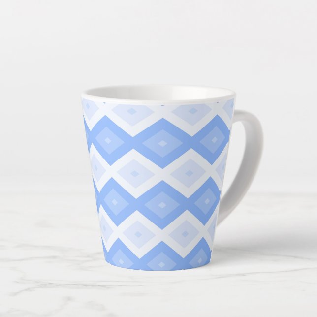 Tasse Latte Motif en diamant bleu pâle (Angle droit)