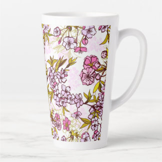 Tasse Latte Motif en fleurs de cerisier