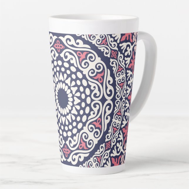 Tasse Latte Motif ethnique Mandala boho chic style indien (Angle droit)