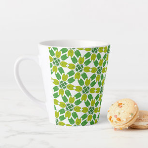 Tasse Latte Motif Feuille, Motif De Feuilles, Feuilles Verts