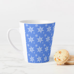 Tasse Latte Motif Flocon de Neige, Flocons de Neige Blancs, Ne