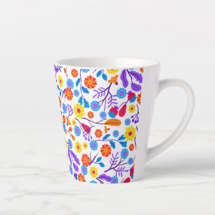 Tasse Latte Motif floral exotique coloré-23165
