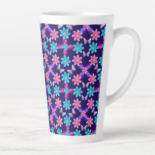 Tasse Latte Motif floral papillon pastel