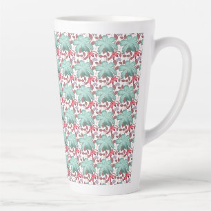 Tasse Latte Motif floral pastel doux Floral élégant