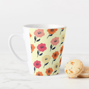 Tasse Latte Motif floral vibrant