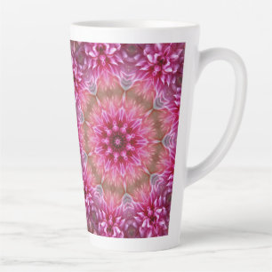 Tasse Latte Motif géométrique à fleurs rose Mandala-67545