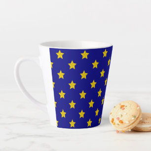 Tasse Latte Motif Gold Stars, Bleu Marine, Exclusive