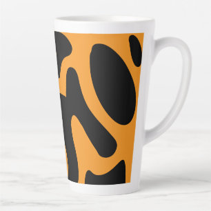 Tasse Latte Motif libre moderne noir et orange