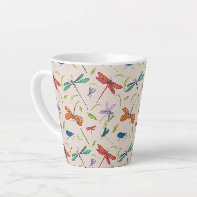 Tasse Latte Motif papillon papillon de la papillon de la teign (Angle gauche)