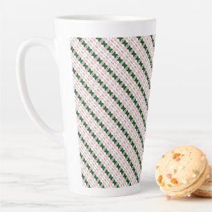 Tasse Latte Motif rayé festif de Noël Cottagecore Mignon