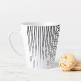 Tasse Latte Motif rayé style noir/turquoise