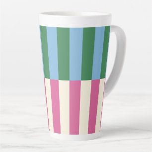 Tasse Latte Motif rayé vertical coloré