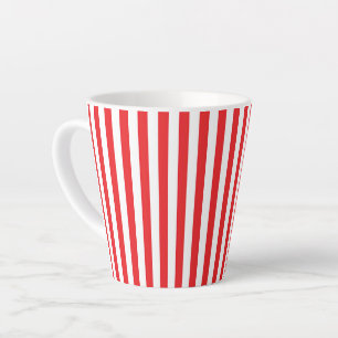 Tasse Latte Motif rayures verticales rouges et blanches classi