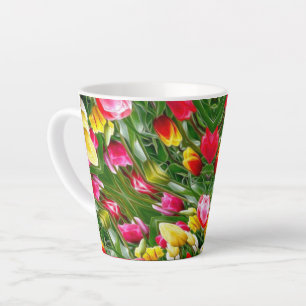 Tasse Latte Motif tulipe mignon