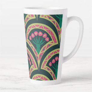 Tasse Latte motif vert en forme de coque