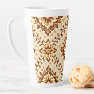Tasse Latte Motif vintage marron shabby