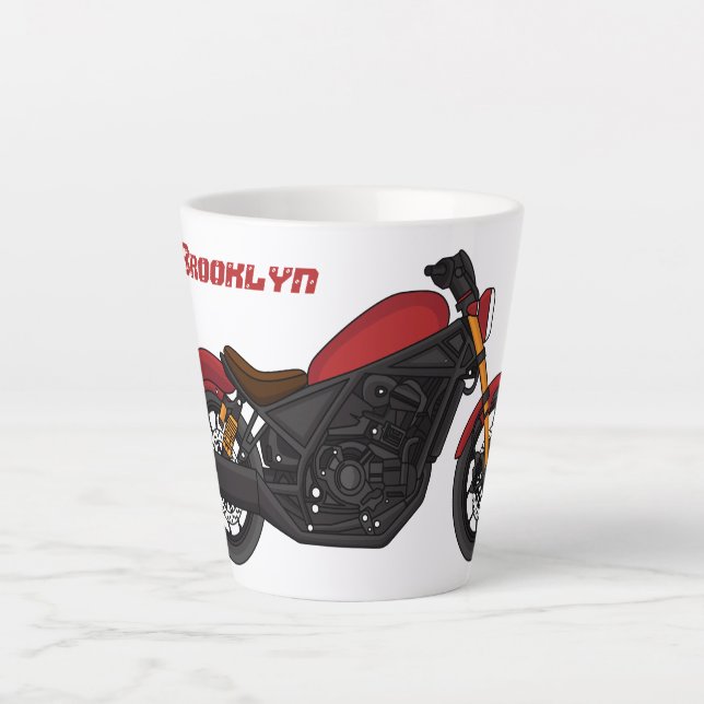 Tasse Latte moto de style croiseur cool (Devant)