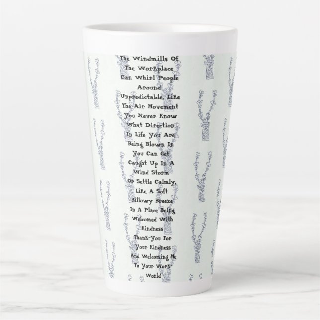 Tasse Latte Moulins À Vent Du Lieu De Travail (Devant)
