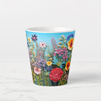 Tasse Latte "Mug café du jardin Fleur sauvage - Ciel bleu clai