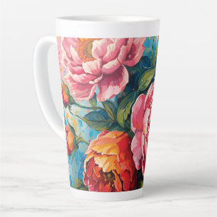 Tasse Latte "Mug en latte florale vibrant - Coupe de café pour