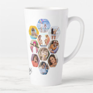 Tasse Latte Multiphoto Collage simple moderne personnalisé