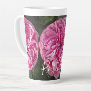 Tasse Latte Musique à fleurs Vintage rose Rose