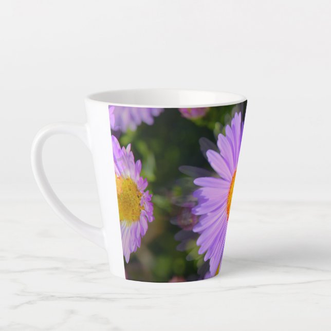 Tasse Latte Musique à fleurs violettes (Gauche)