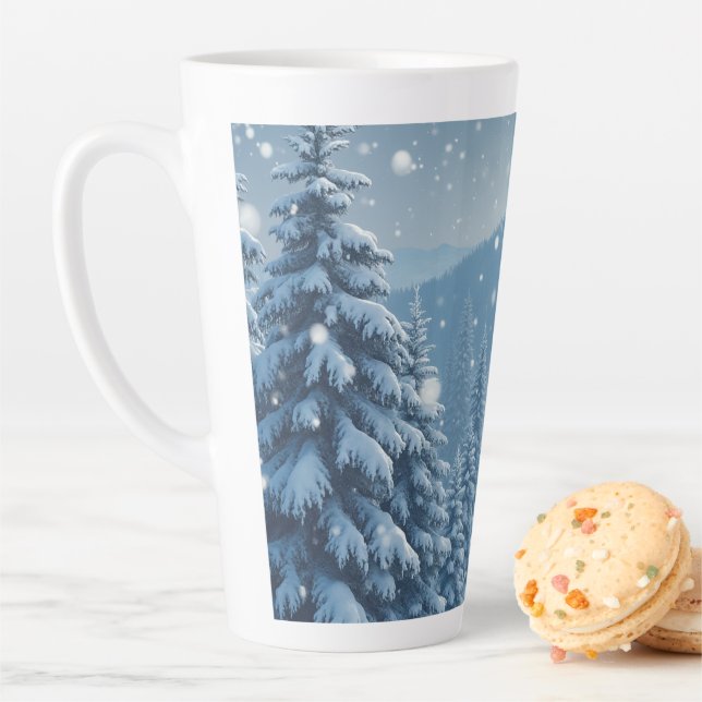Tasse Latte Musique de conception hivernale (En situation)