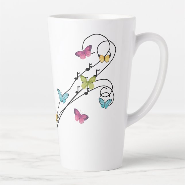Tasse Latte Musique et papillons, la musique, c'est les sentim (Droite)