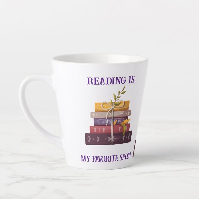 Tasse Latte My favorite sport is reading (Gauche)