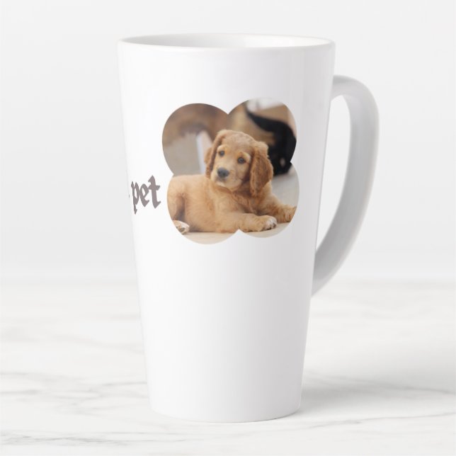 Tasse Latte My Ideal Pet - Puppy Love Design (Angle droit)