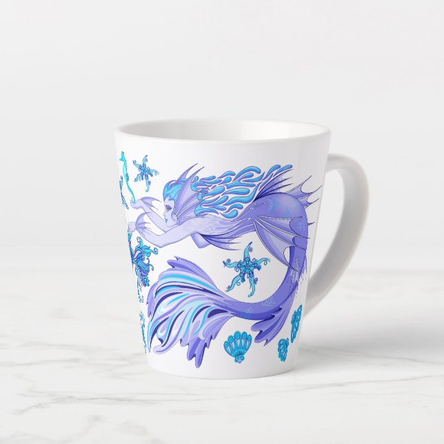 Tasse Latte Mystic Fairy Purple Créature Carreaux en céramique (Angle droit)