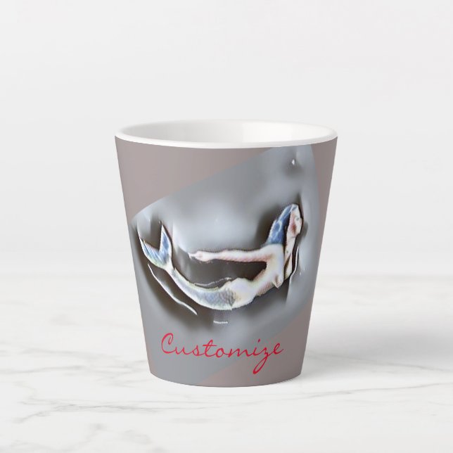 Tasse Latte Nager Sirène gris Thunder_Cove (Devant)