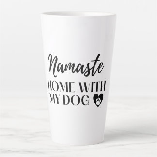 Tasse Latte Namaste Home With My Dog [ton clair] Magnet Butto