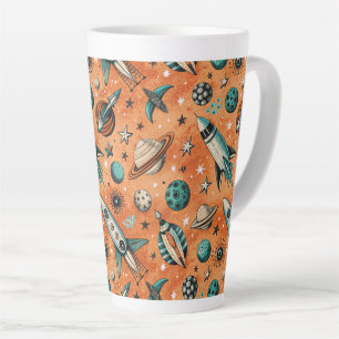 Tasse Latte Navires-fusée vintages pour engins spatiaux Motif