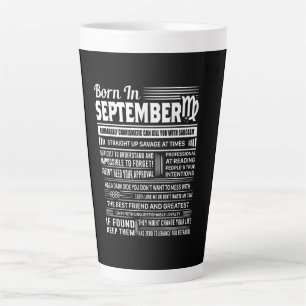 Tasse Latte Né en septembre virgo drôle cadeau d'anniversair