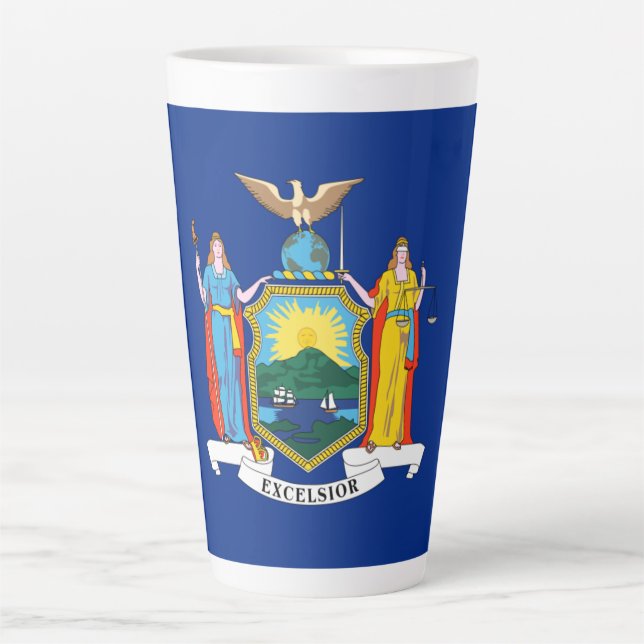 Tasse Latte New York : The Empire State, Home Big Apple Flag (Devant)