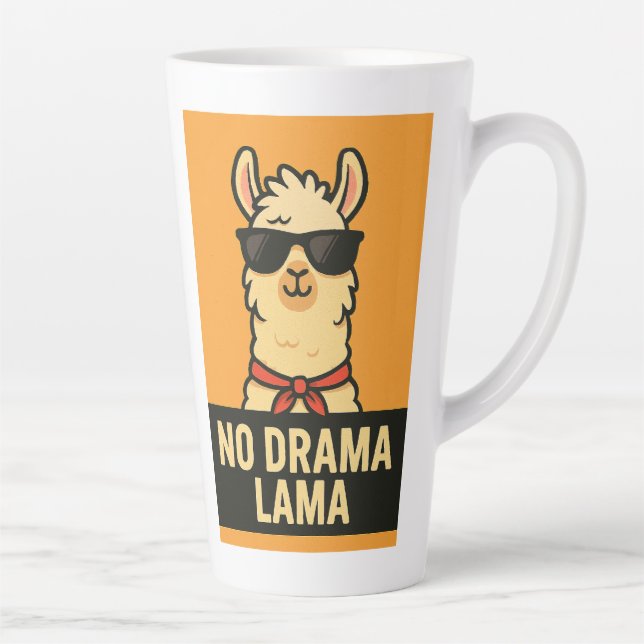Tasse Latte No Drama Lama - Vibes de refroidissement seulement (Droite)