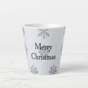 Tasse Latte Noël aux flocons d'argent